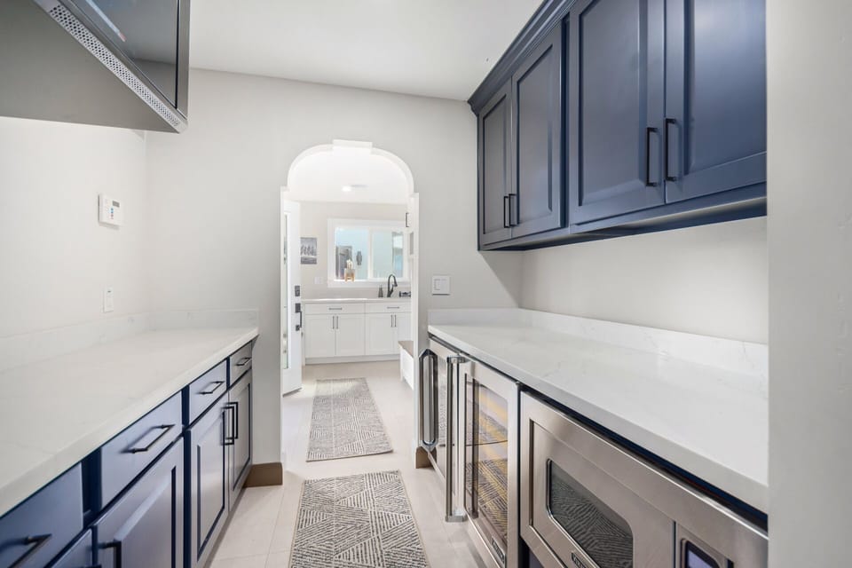 Butler's pantry, coffee station, wine chillers and microwave
