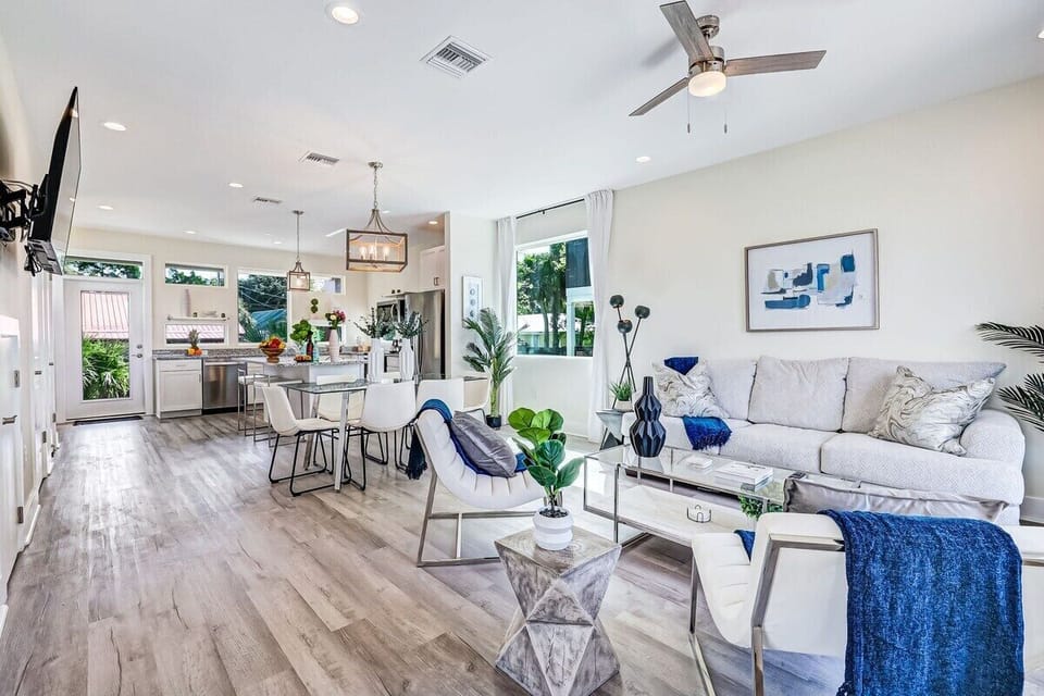 Modern design and plenty of natural light make this house the perfect vacation spot!