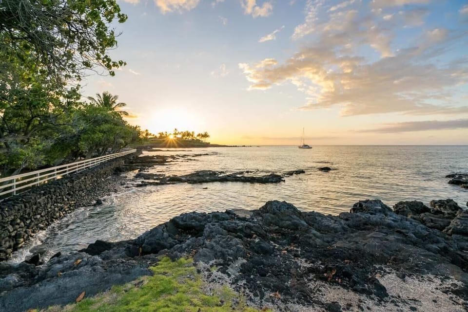From Brown's Cabin looking Southwest.  The fish ponds are to the left and surf spot to the right.  The Mauna Lani also holds  "Talk Story" events at Brown's Cabin.