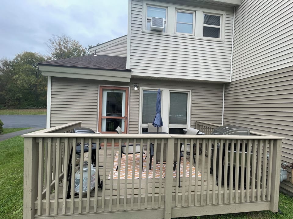 Back patio with gas grill and view of the slopes!