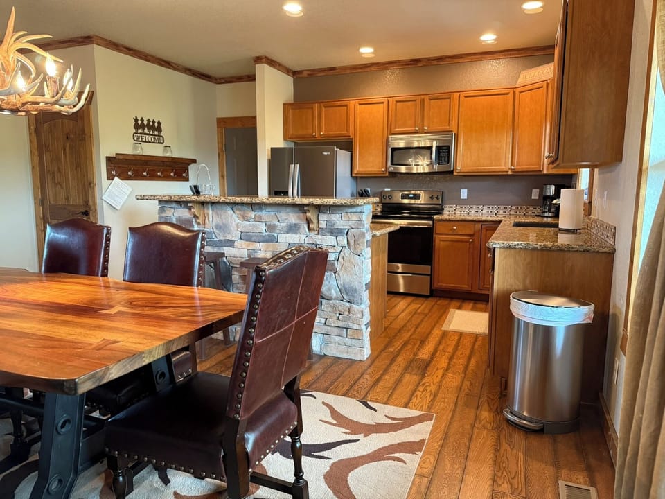 Well stocked kitchen.