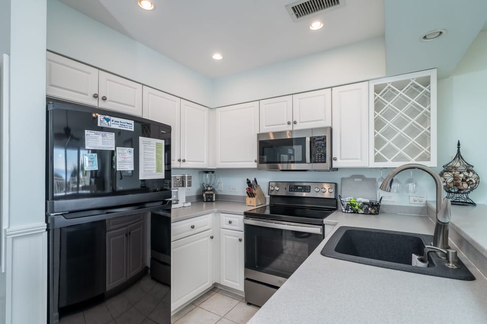 Fully stocked bright kitchen