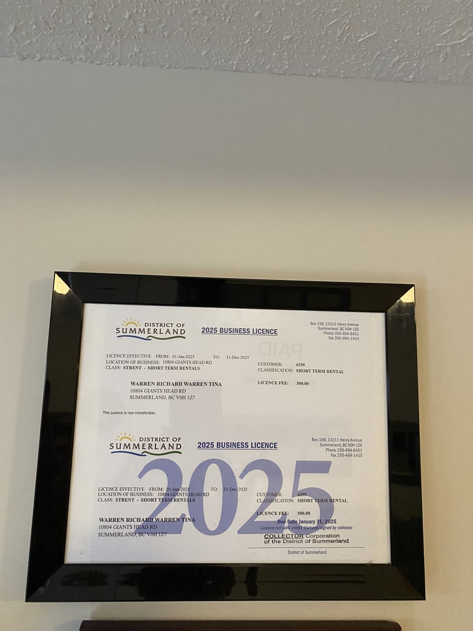 We have been inspected and have new Business License. 