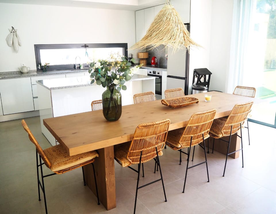 Dining area. Dining table for 8