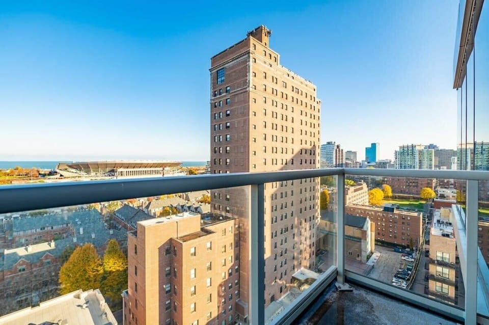 Balcony with city view