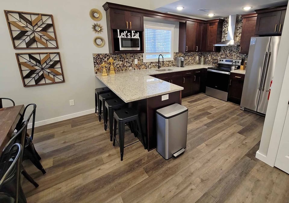 Timber Top Terrace's kitchen was custom and features real granite countertops.