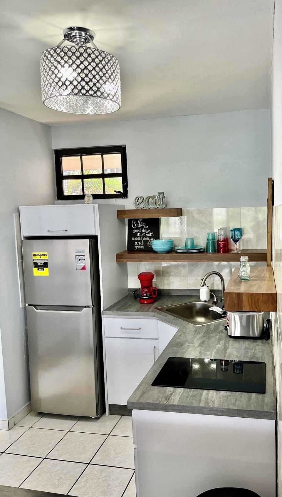 Full working kitchen with electric stove top