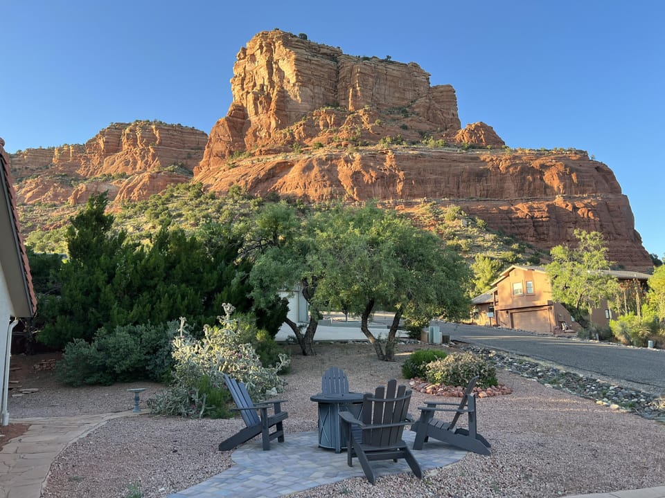 Fire pit to enjoy the Red Rock views.