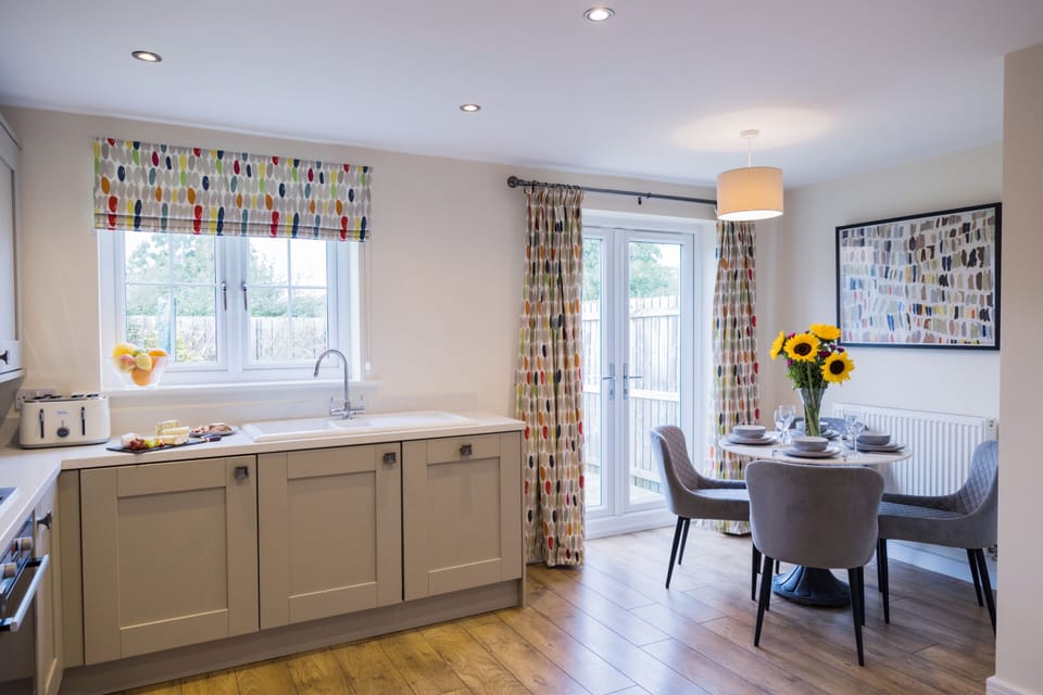Spacious kitchen and dining area