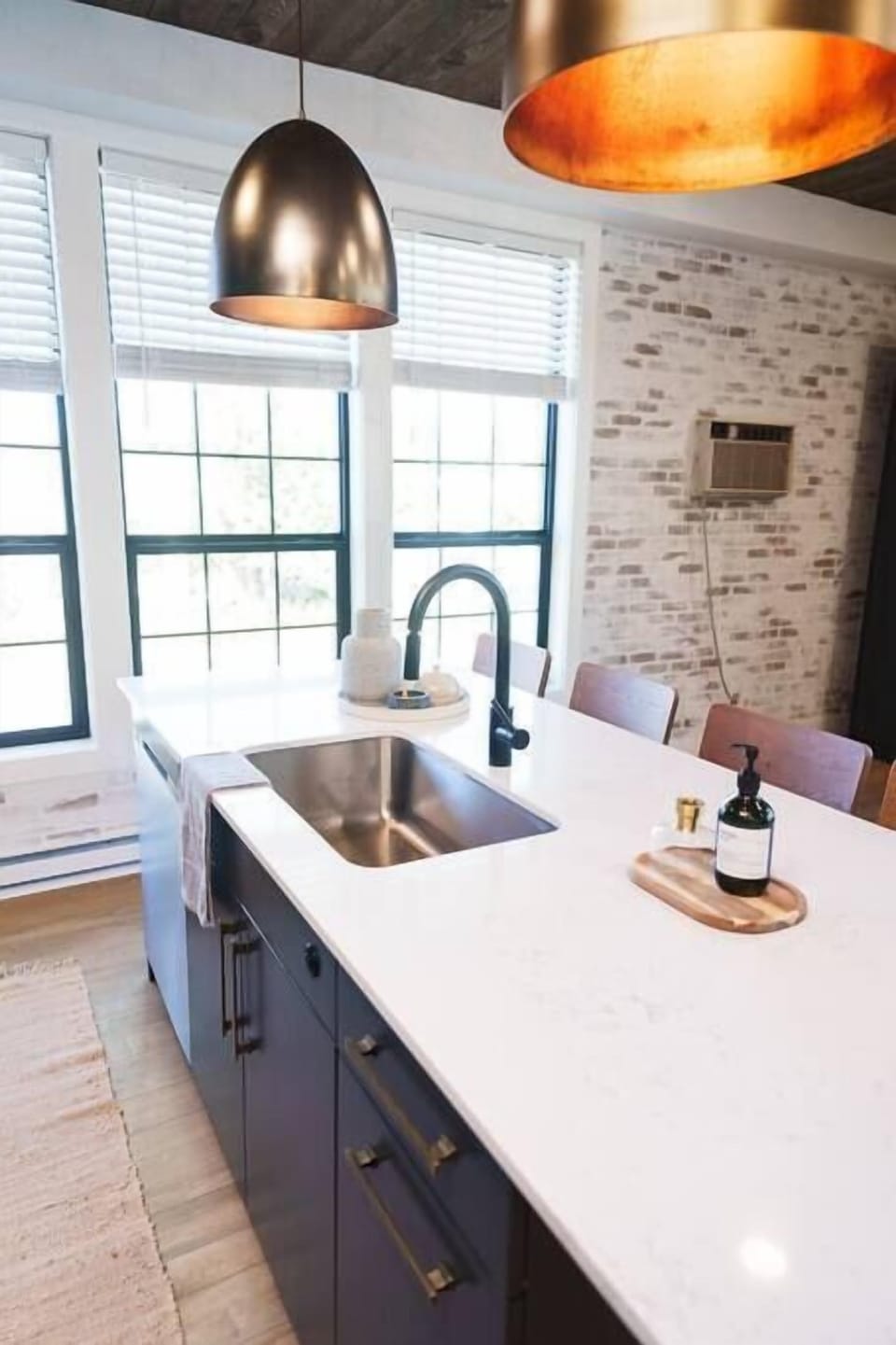 Kitchen Island with Large Windows