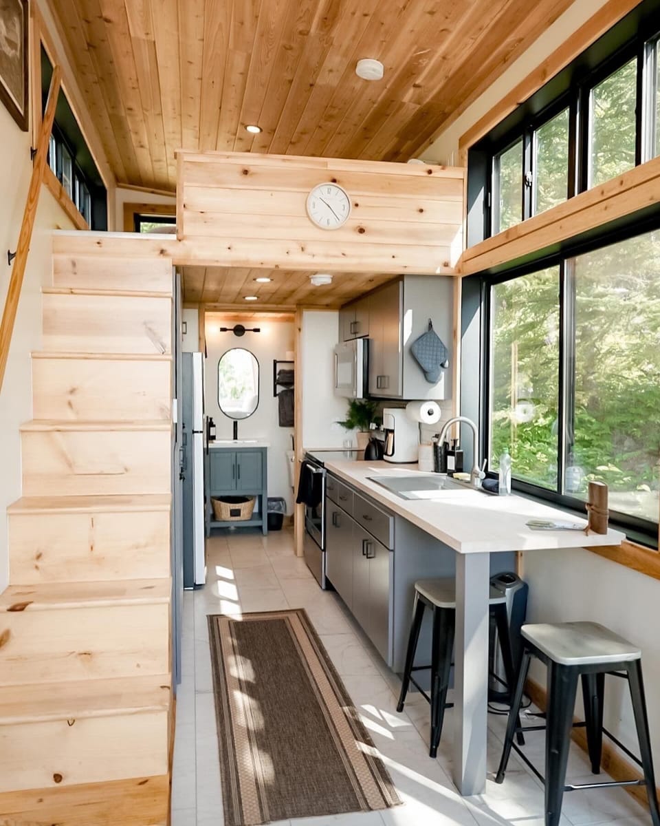 Complete kitchen with everything you need and large windows