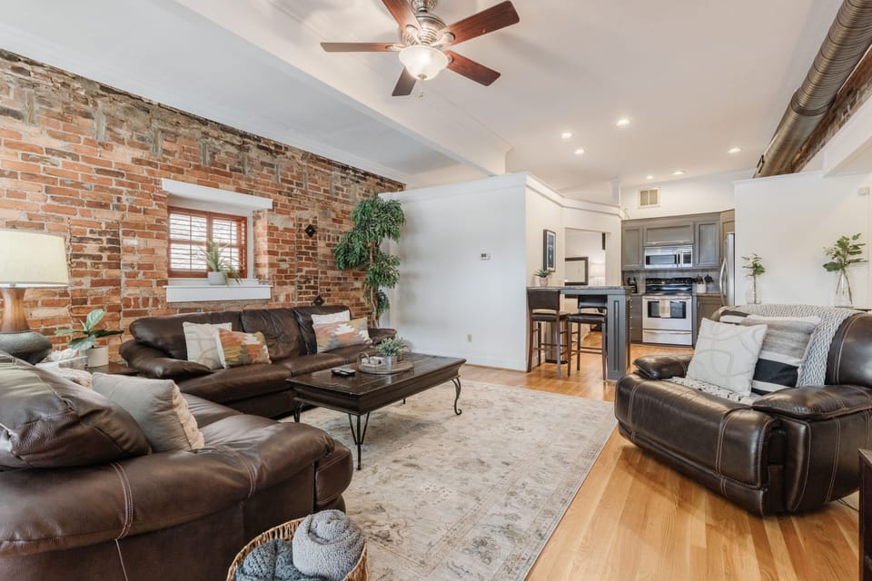 The exposed brick in the loft is absolutely stunning!