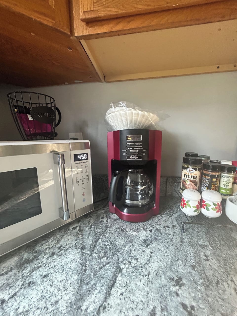 Coffee machine and microwave 