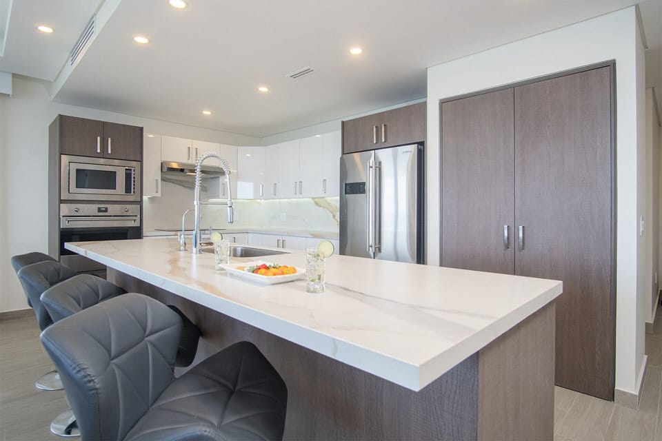 the kitchen