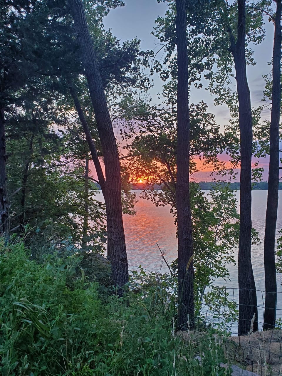Sunset from the tractor table