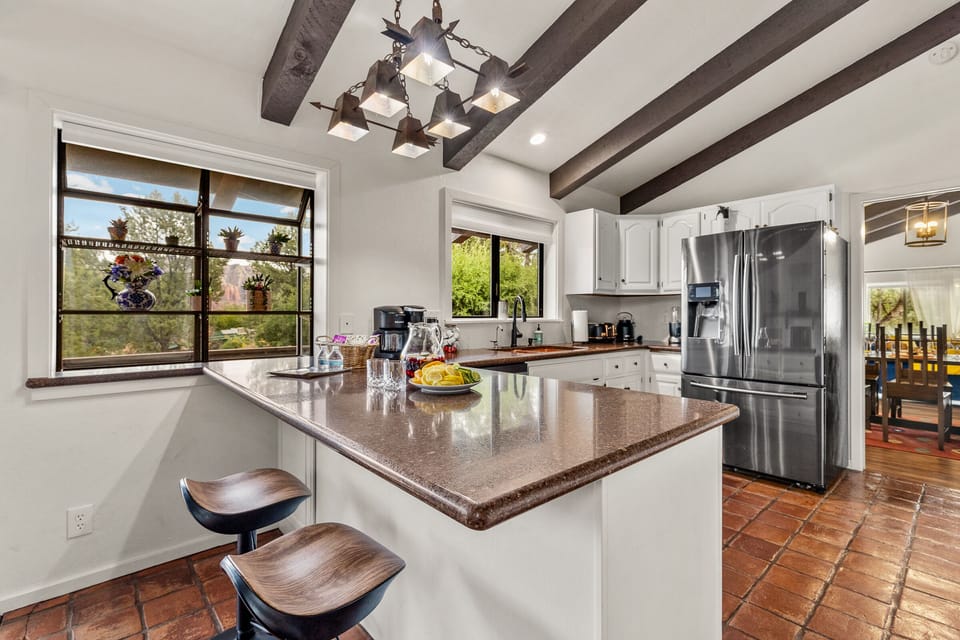 Pull up a barstool in our fully stocked kitchen!