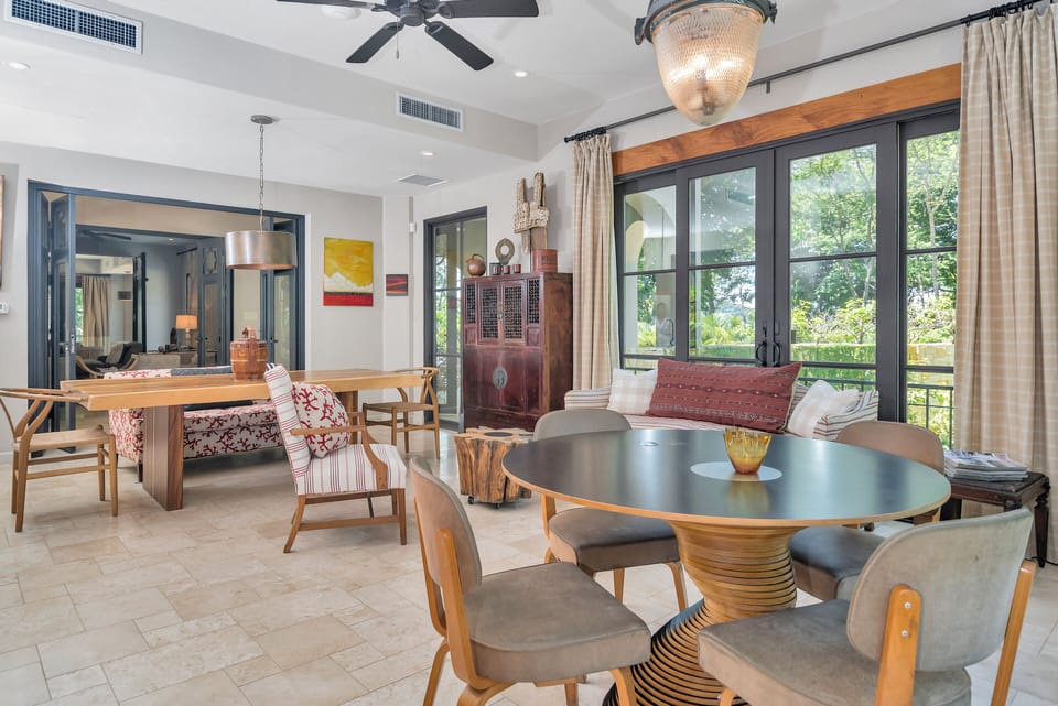 Beautifully designed dining room with stylish table and chairs