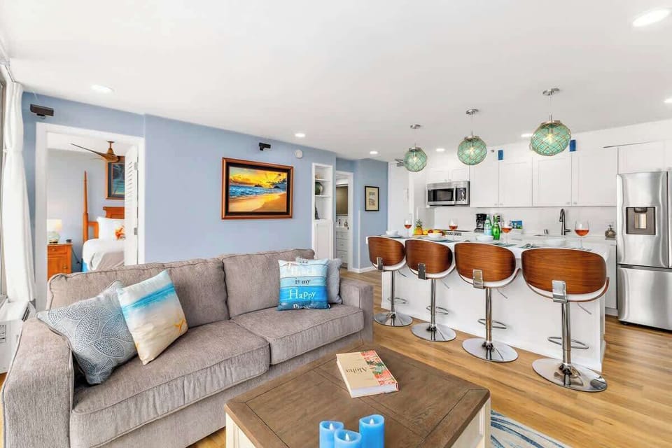 Pull-out sleeper sofa in the living room