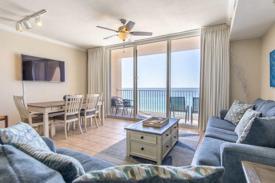 Gulf front living room.