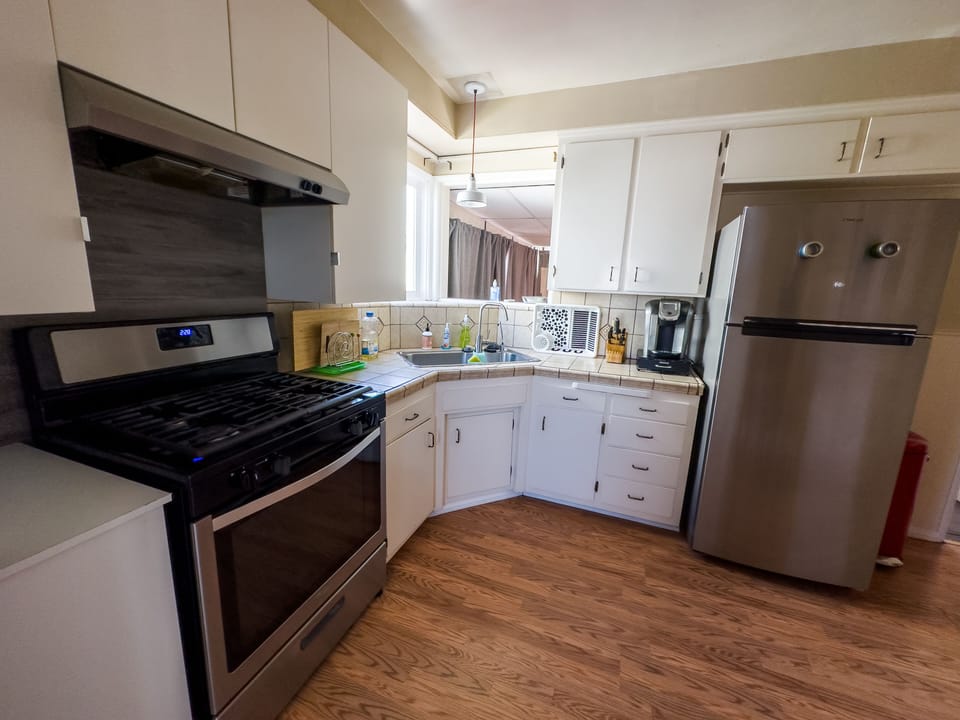 Dishes, utensils, pots and pans are all available for you to make your own meal