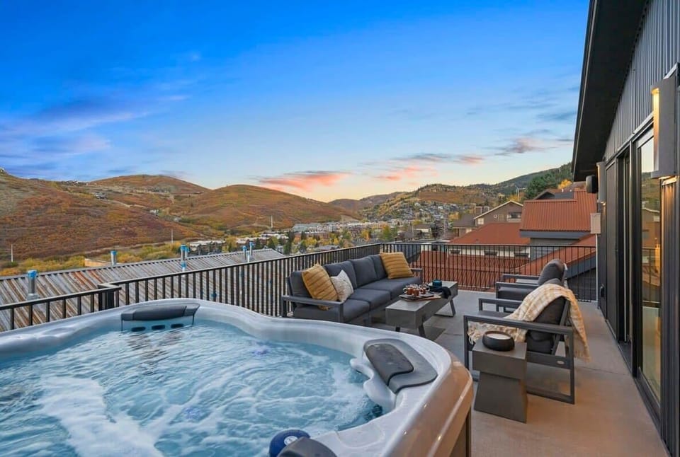 The rooftop hot tub! Relax with a view of downtown Park City