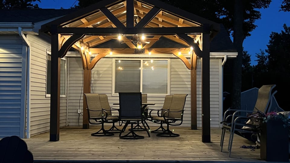 Pergola With Lights And Ceiling Fan