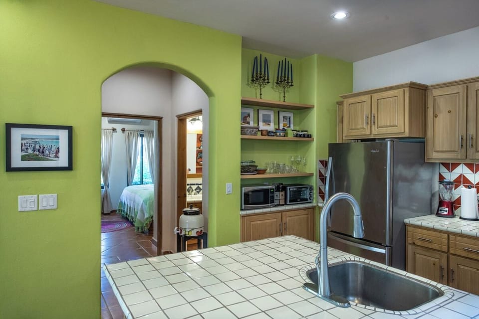 Casita Cocina and primary bedroom