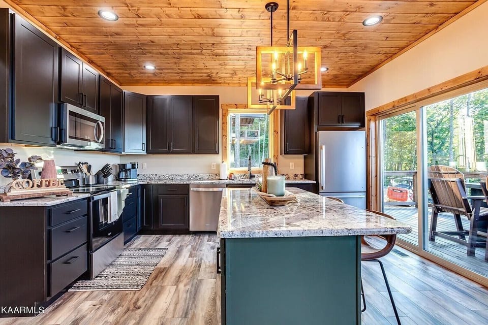 Kitchen with access to deck area