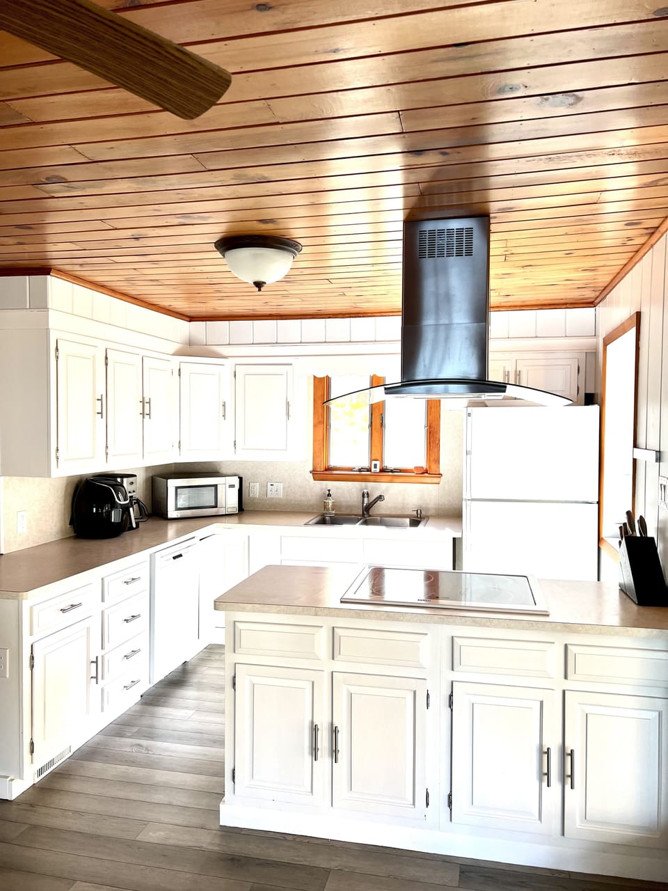 The fully stocked kitchen