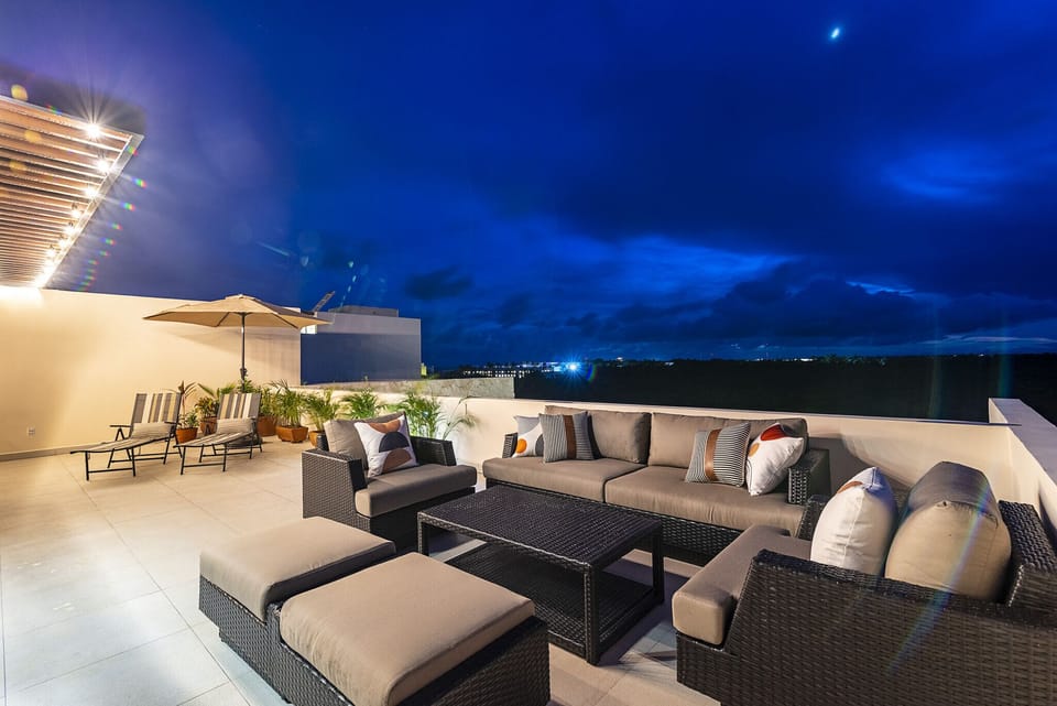 Enjoy evenings on the private penthouse