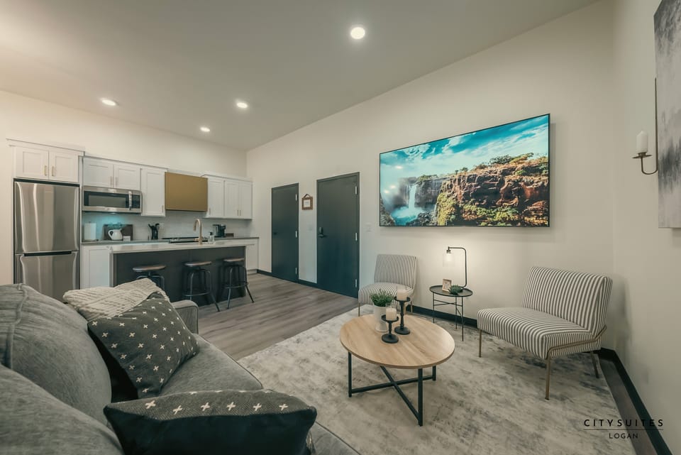 Enjoy a spacious living area, with the convenience of a pull-out couch bed.