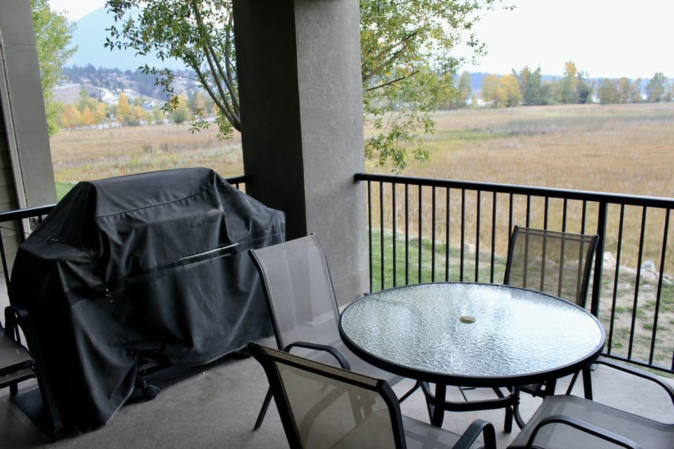 Relax on the patio overlooking the wetland
