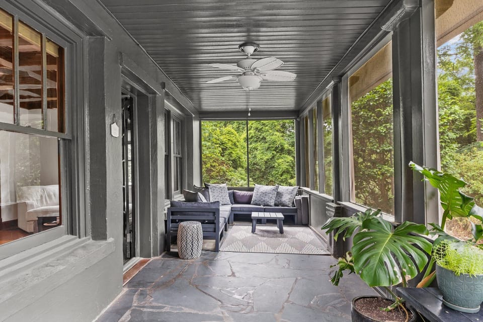 Large screened-in porch