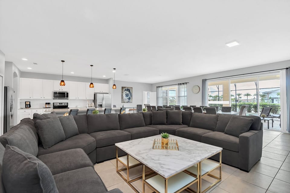 Plush, large comfortable sectional sofa.
