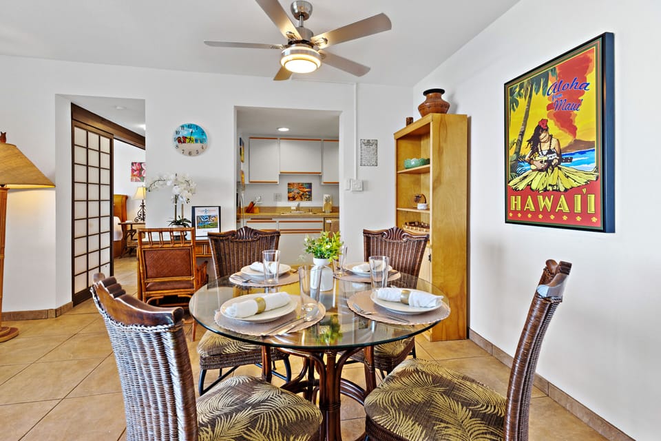 Ceiling fans throughout