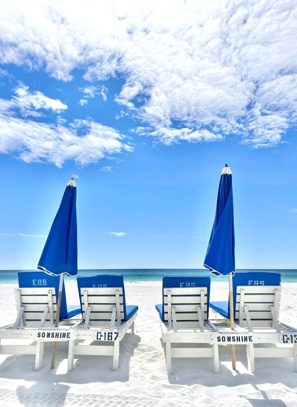 Seasonal beach chairs. 