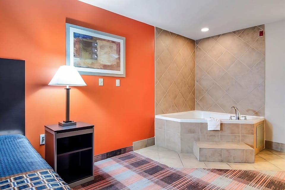 Slip into a warm soak with plenty of space to lounge.