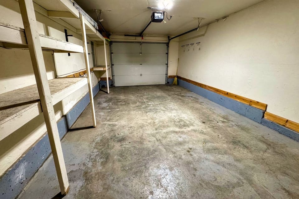 The garage keeps your vehicle free from the elements, and makes a perfect place to store any gear.