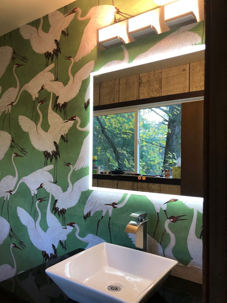 Bathroom with shower.