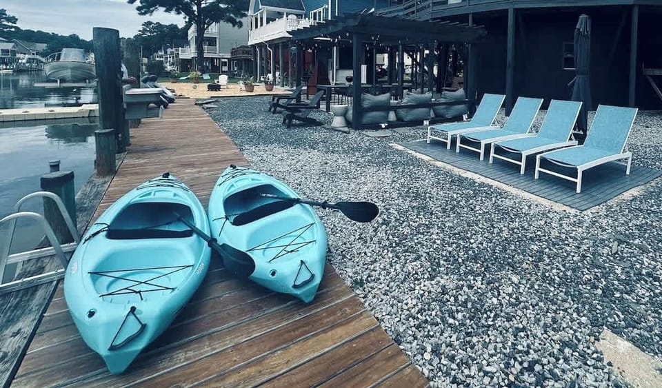 2 personal-size kayaks are available for your recreational journey!  Lounge on the sun tanners after a hard day.  