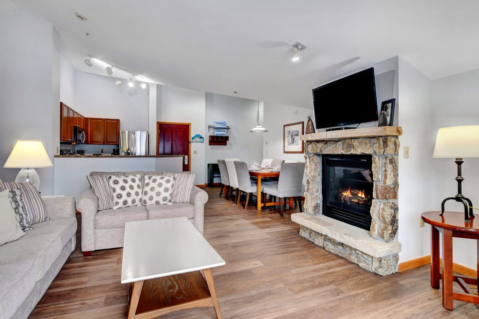 Cozy Up By The Gas Fireplace After A Long Day On The Mountain
