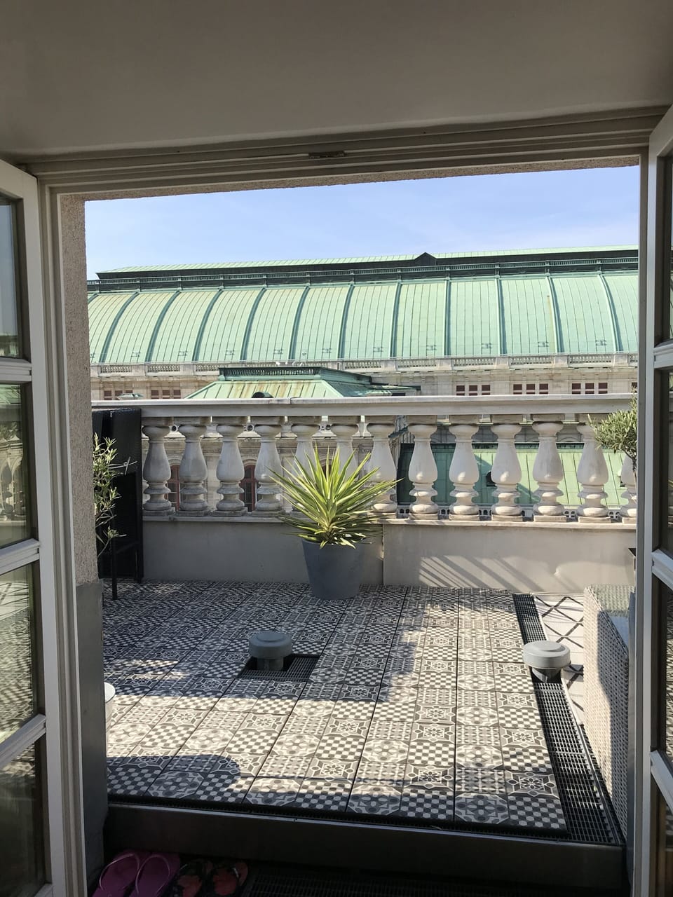 Doors to rooftop terrace 