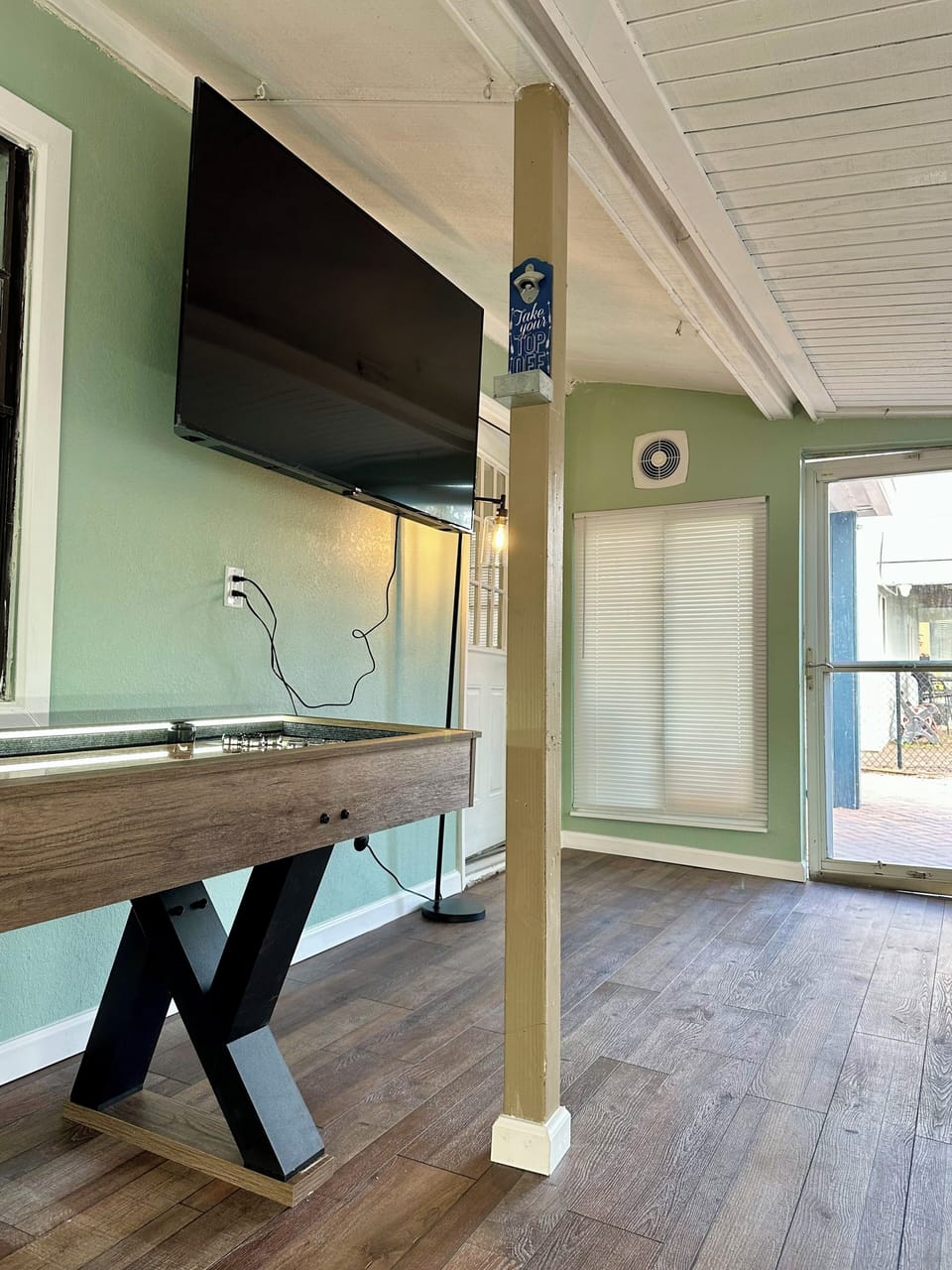 Back family room with smart tv