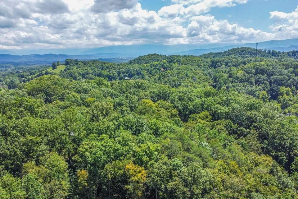 The Smokies from above the cabin (drone)