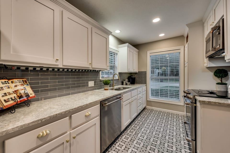 Fully stocked kitchen, just bring your recipes. 