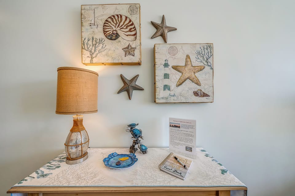 Tasteful coastal décor.