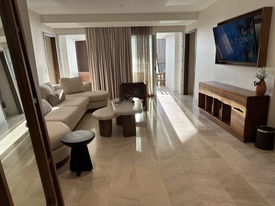 Living room of the Corizon Suite.  2 Bedroom, 3 bath. 