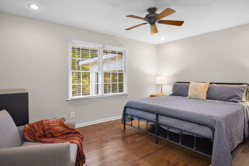 Bedroom 4 is on the main floor and has a king-size bed.