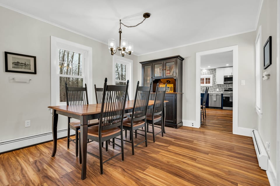 Dining room area sits 8