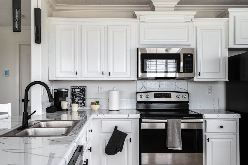 Prepare your favorite meals in our fully stocked kitchen.
